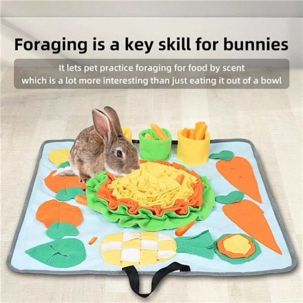 22inchX22inch Foraging Rabbit Snuffle Mat Enrichment Toy Washable Pet